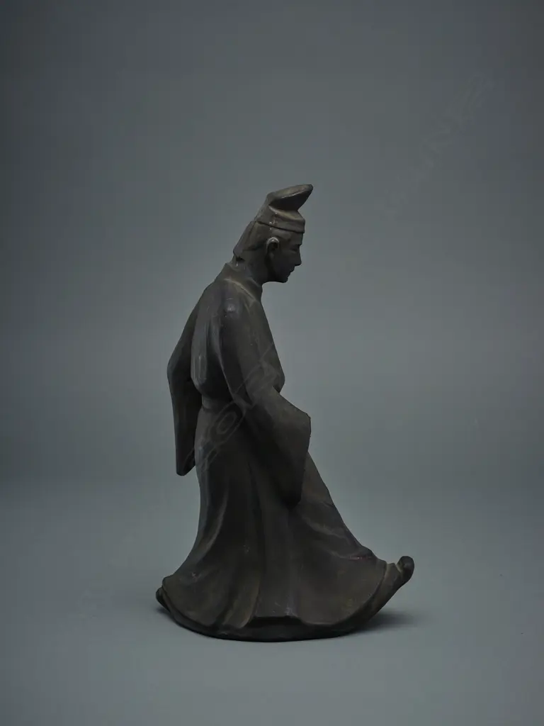 Modern earthenware figure of Confucian scholar in gown and headdress - China?, Image 1++